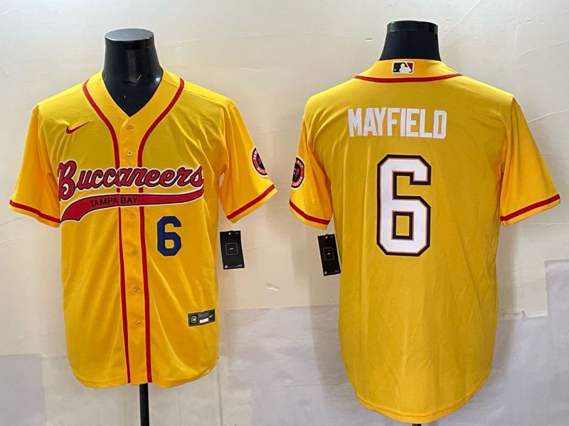 Men 2025 Tampa Bay Buccaneers #6 Mayfield Yellow Joint Name Nike Limited NFL Jersey style 03->tampa bay buccaneers->NFL Jersey